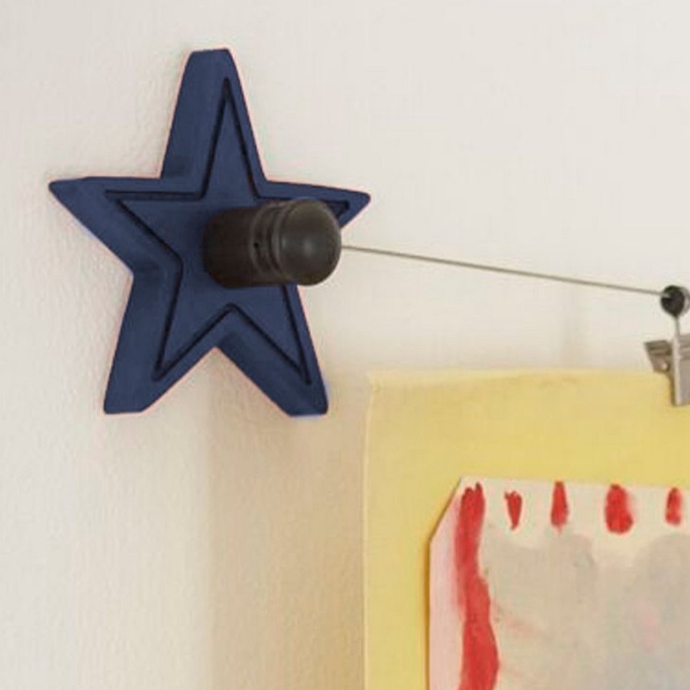 Pottery Barn Kids Blue Wood Star Art Cable System Wall Bedroom Artwork Display